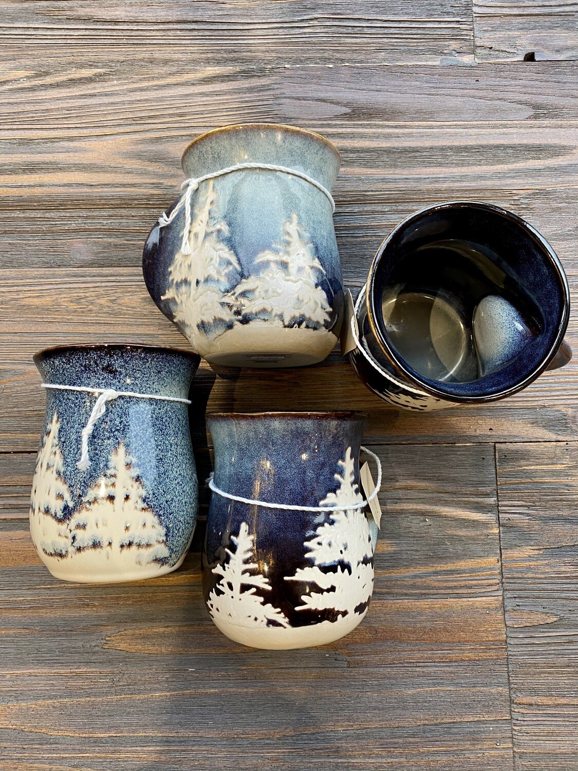 Glazed Hand Warmer Mug Forest Left