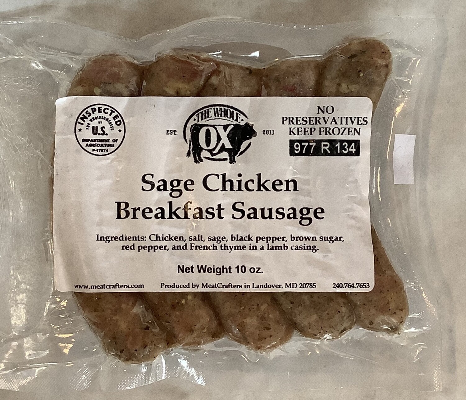 Chicken Sage Breakfast Sausage Links
