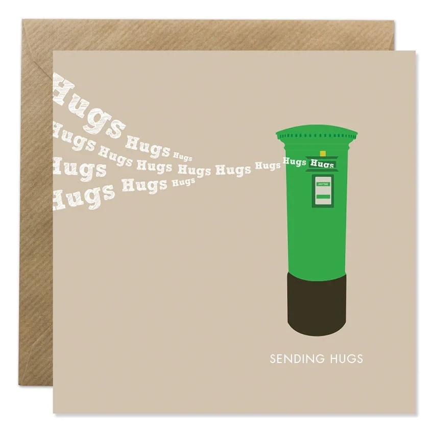 White Cotton Cards – Handgemachte Grußkarte »Sending A Hug« Mit 3D-Deko, Inkl. Umschlag