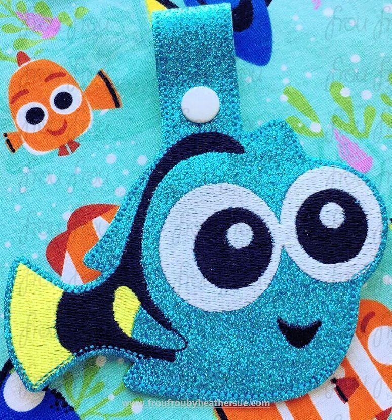 Baby Dorrine Tang Fish Key Fob short and long tab, velcro or snaps