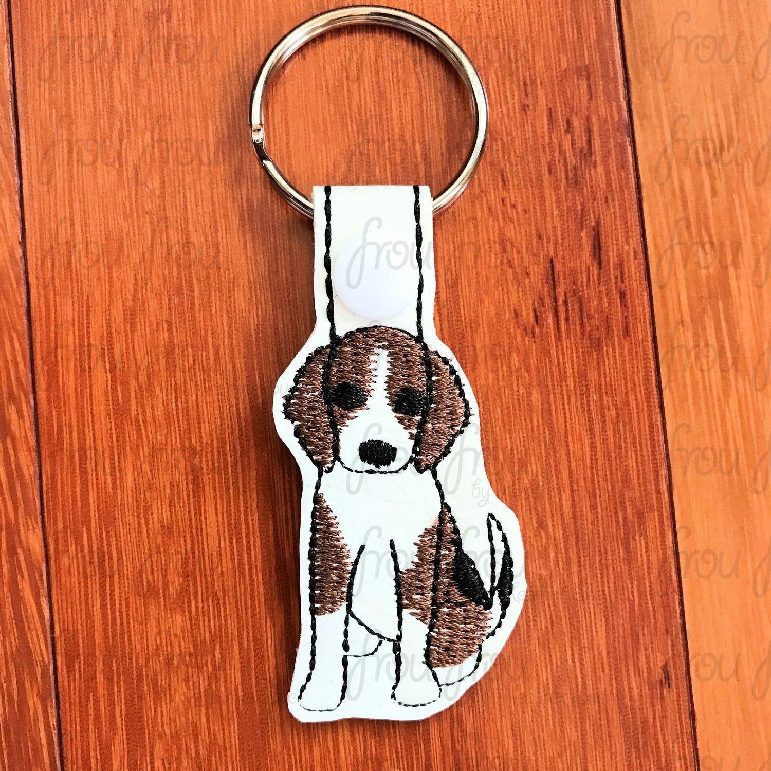 Beagle Puppy Dog Key Fob, Two versions each, short and long tab, velcro