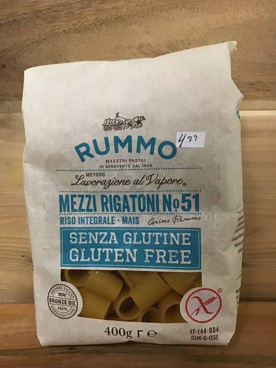 RUMMO Gluten Free Mezzi Rigatoni No.51 Online Store The Pantry Fine Cheese