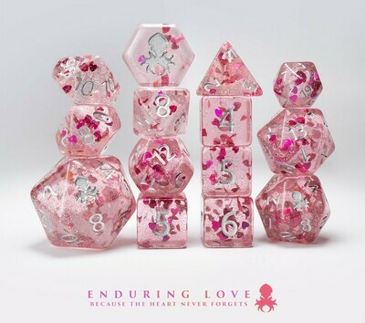 Love Sick - Pink with Red Hearts 14pc Limited Edition Dice