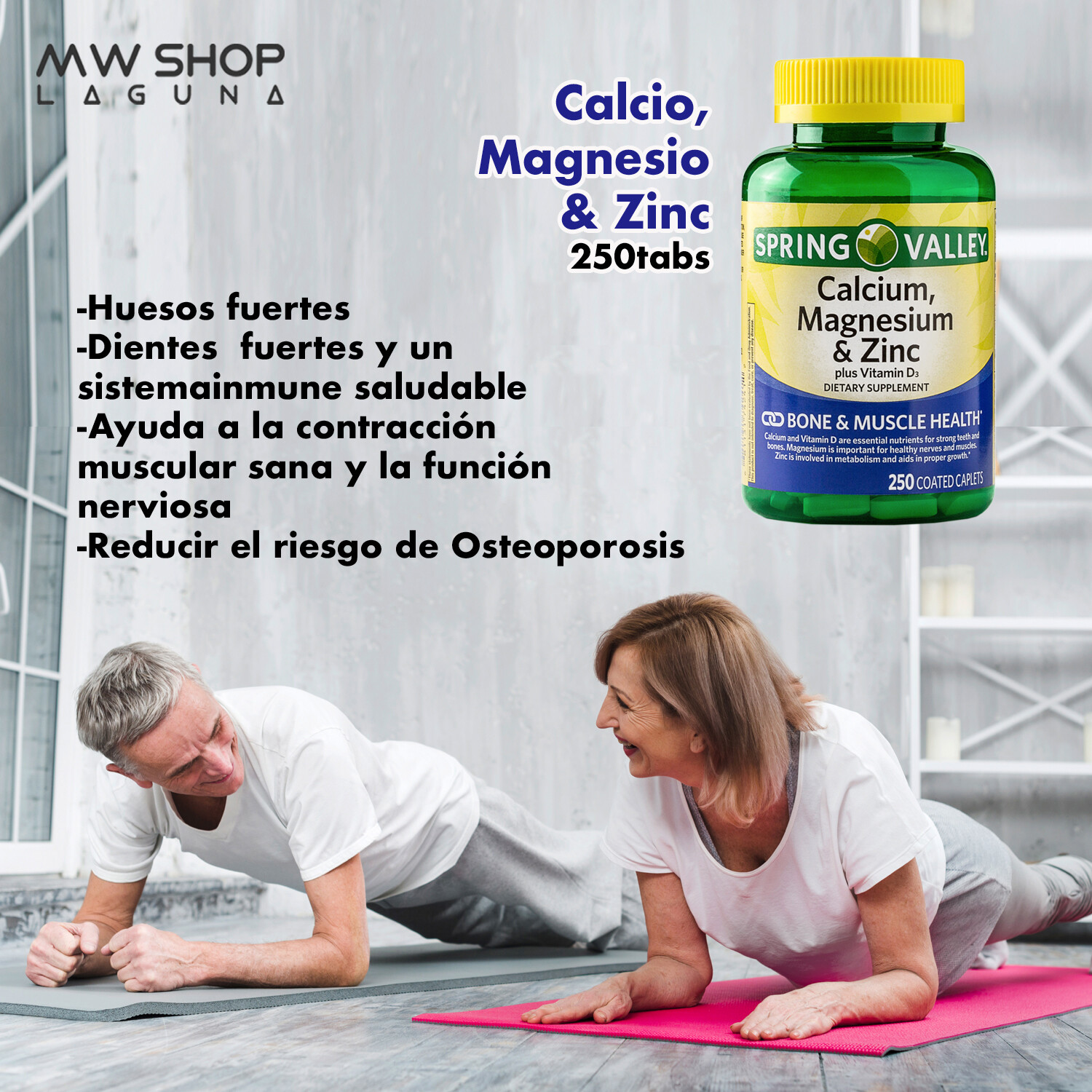 Calcio, Magnesio Y Zinc / Calcium, Magnesium & Zinc, 250 Tabs.