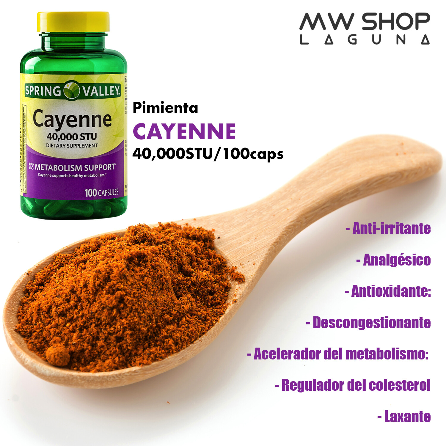 Cayena / Cayenne 40,000 STU 100 Caps.