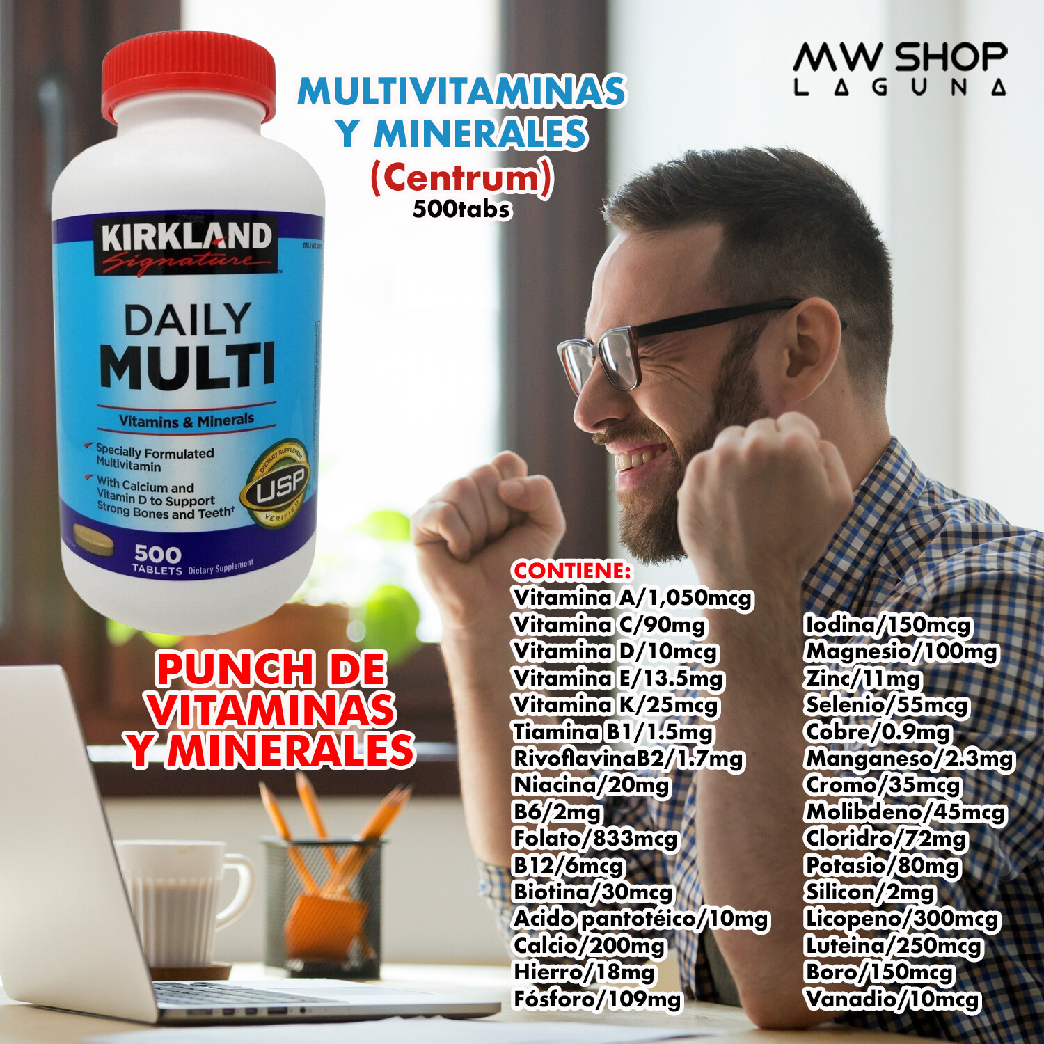Multivitamínico Diario / Daily Multi Vitamins 500 Tabs.