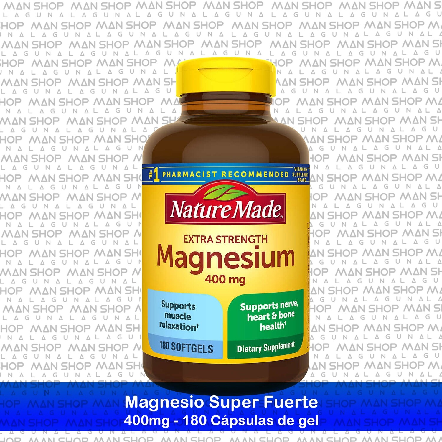 Magnesio Super fuerte / Magnesium Extra extrenght 400 mg. 180 caps