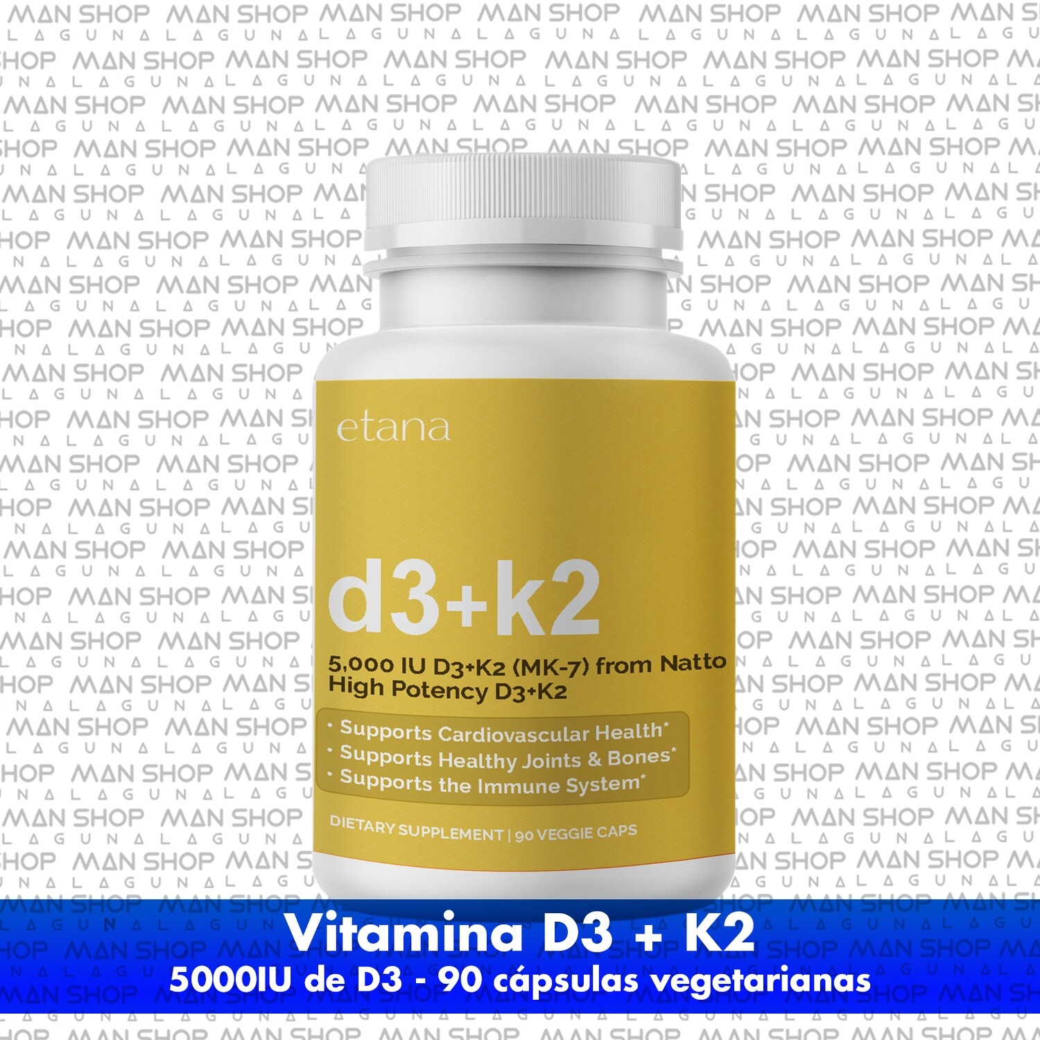 Vitamina D3 (5,000 IU) + K2 (Mk7) 100mcg / Vitamin D3 (5,000 IU) + K2