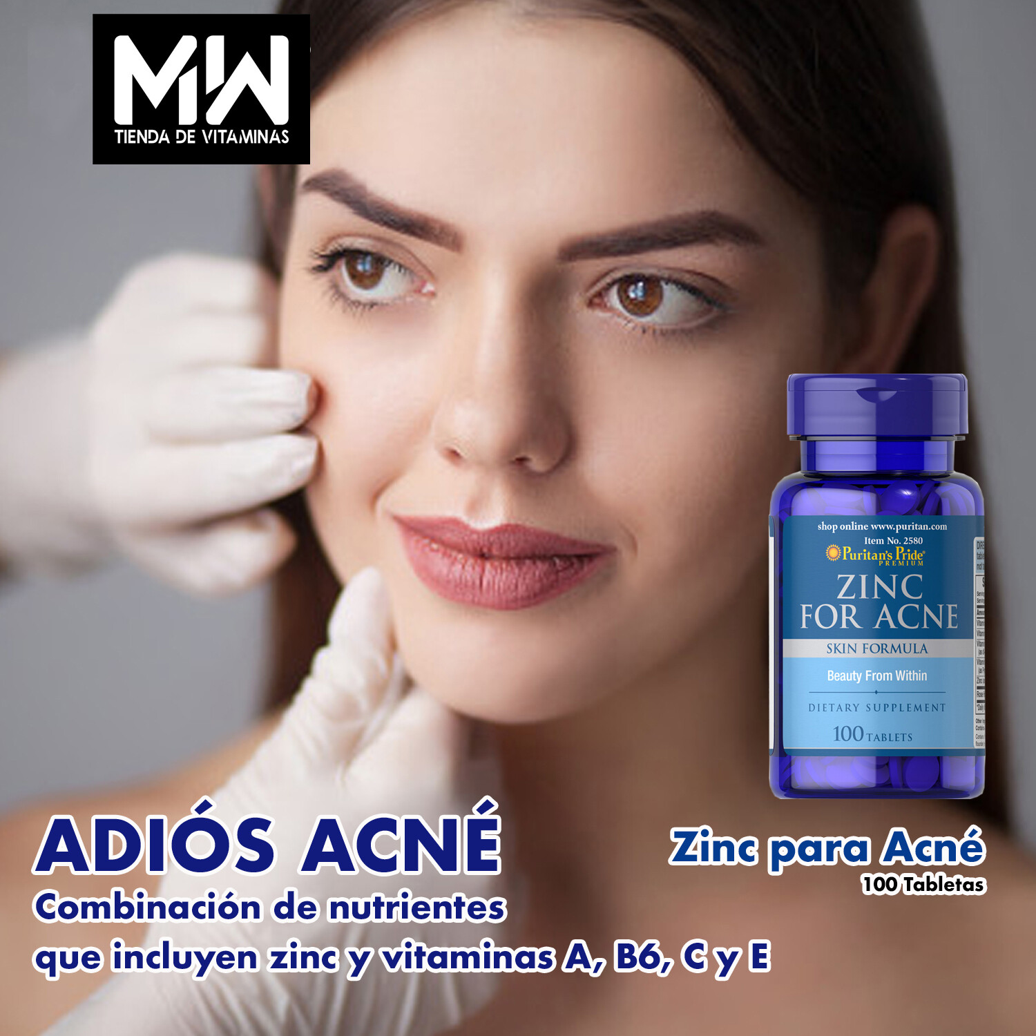 Zinc para acné / Zinc for acne 100tabs