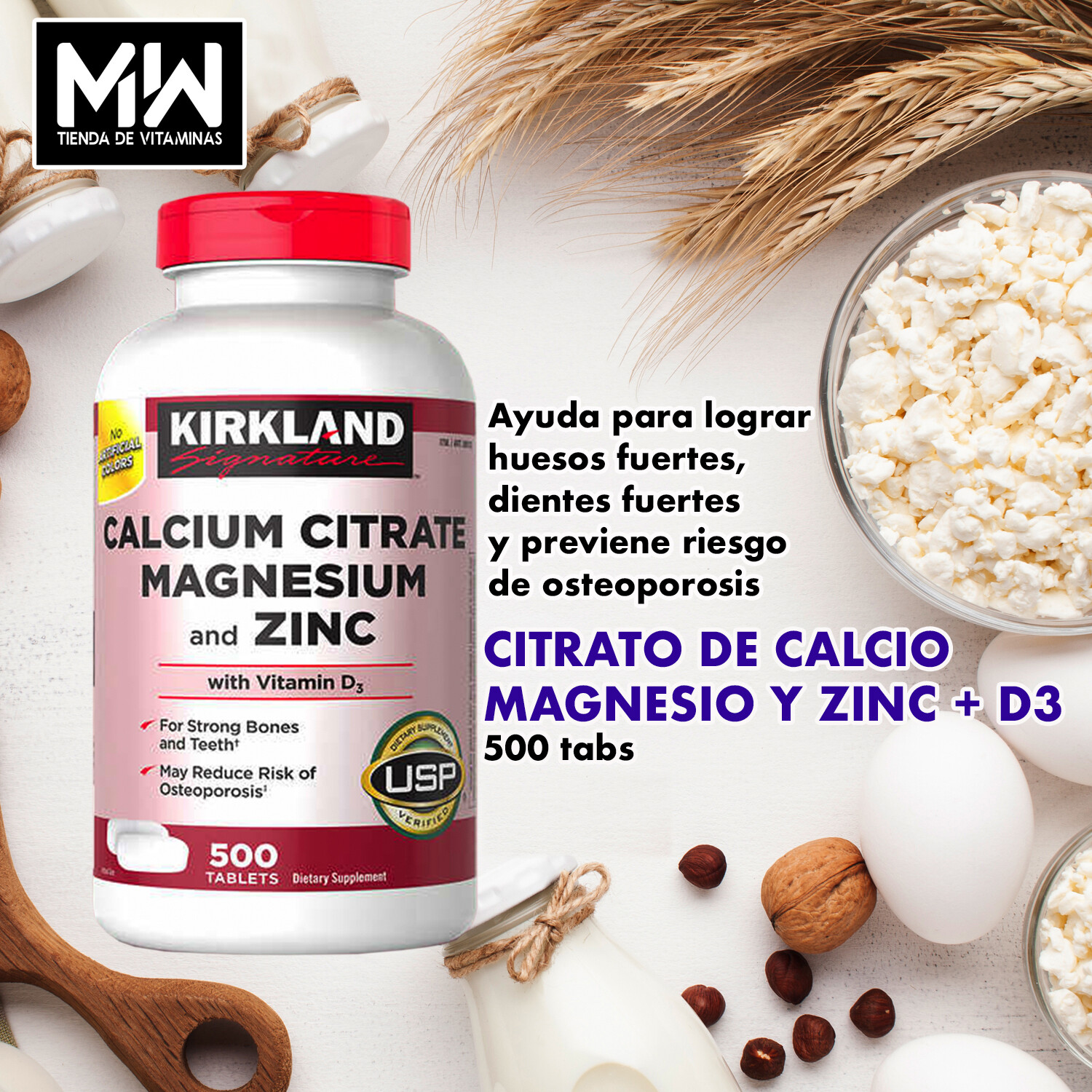 Citrato de Calcio, Magnesio y Zinc / Calcium citrate, Magnesium and
