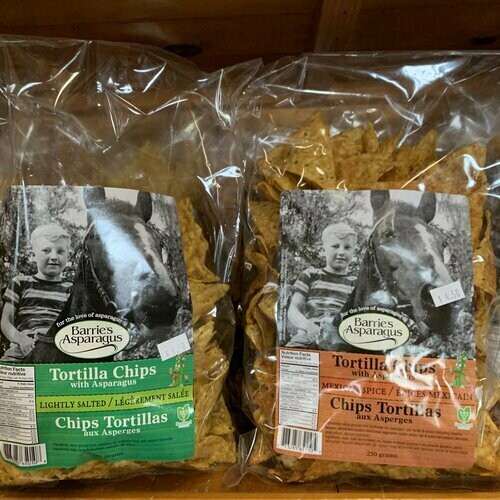 Barrie’s Asparagus Tortilla Chips Original Lightly Salted 220g LOCAL