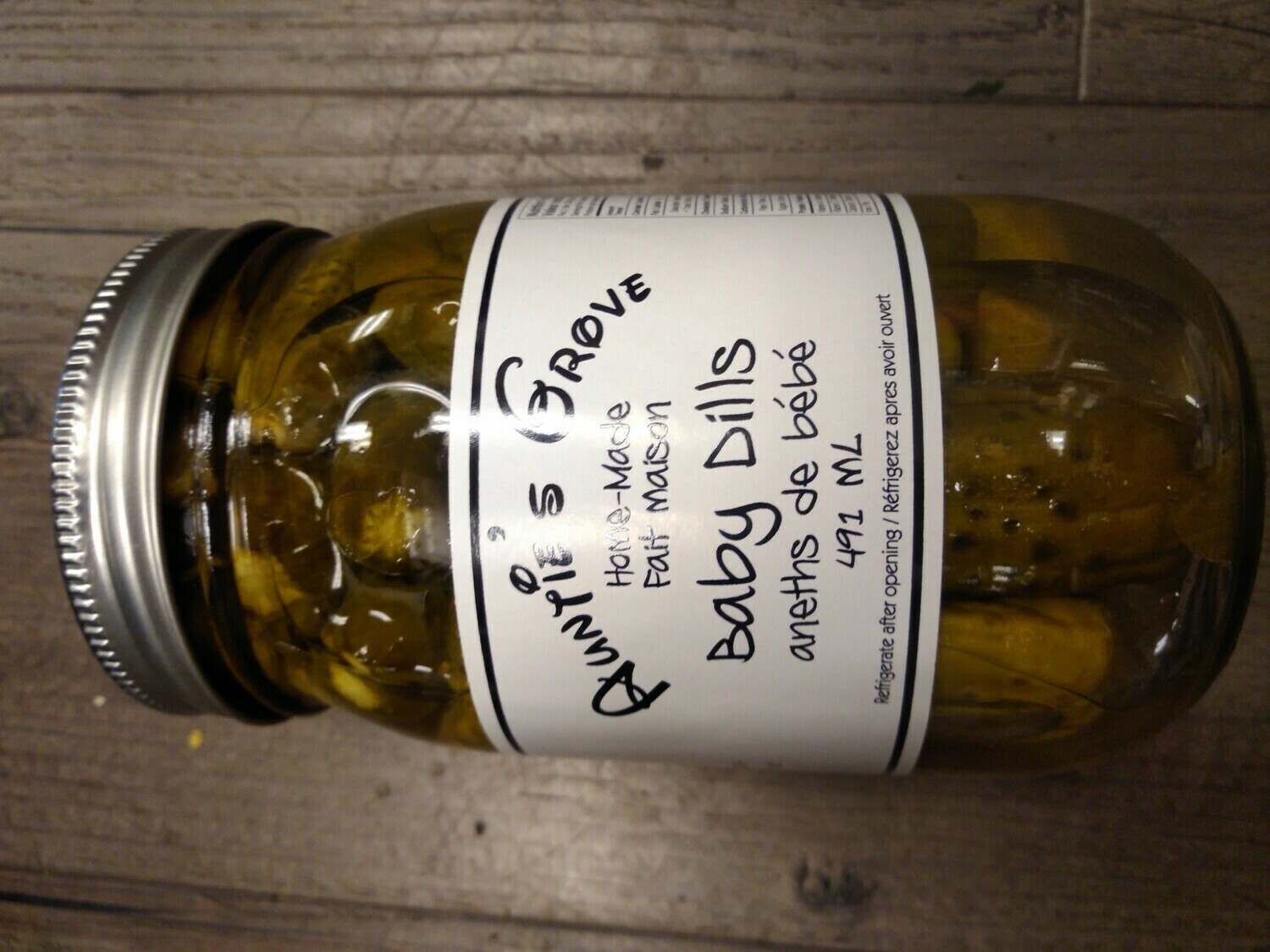 Auntie Groves Garlic Baby Gherkins Pickles Local