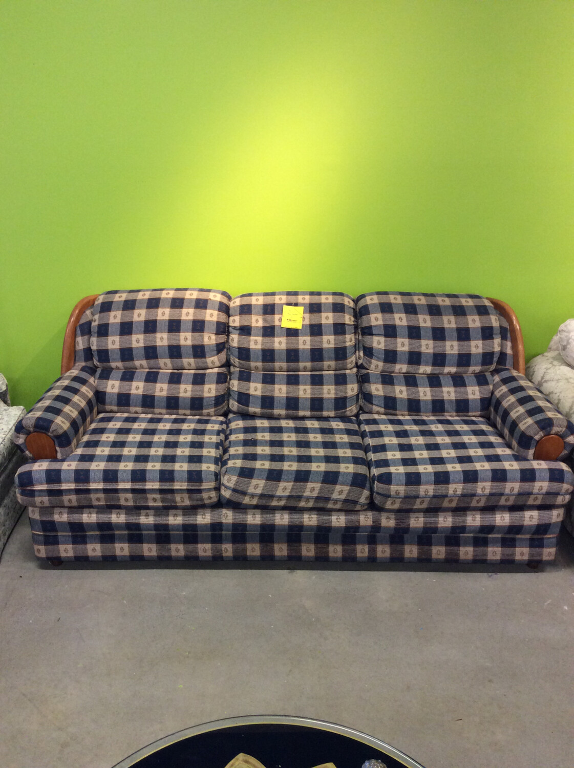Blue Checkered Sofa