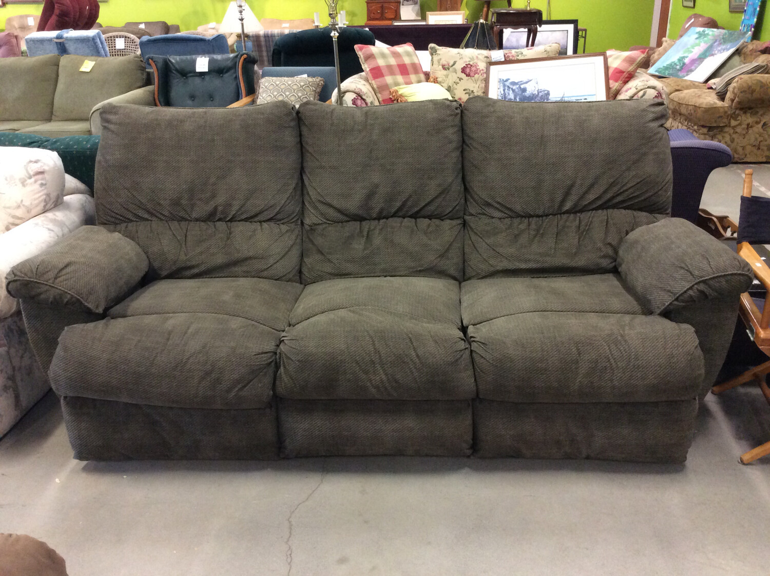 Green Double Recliner Sofa