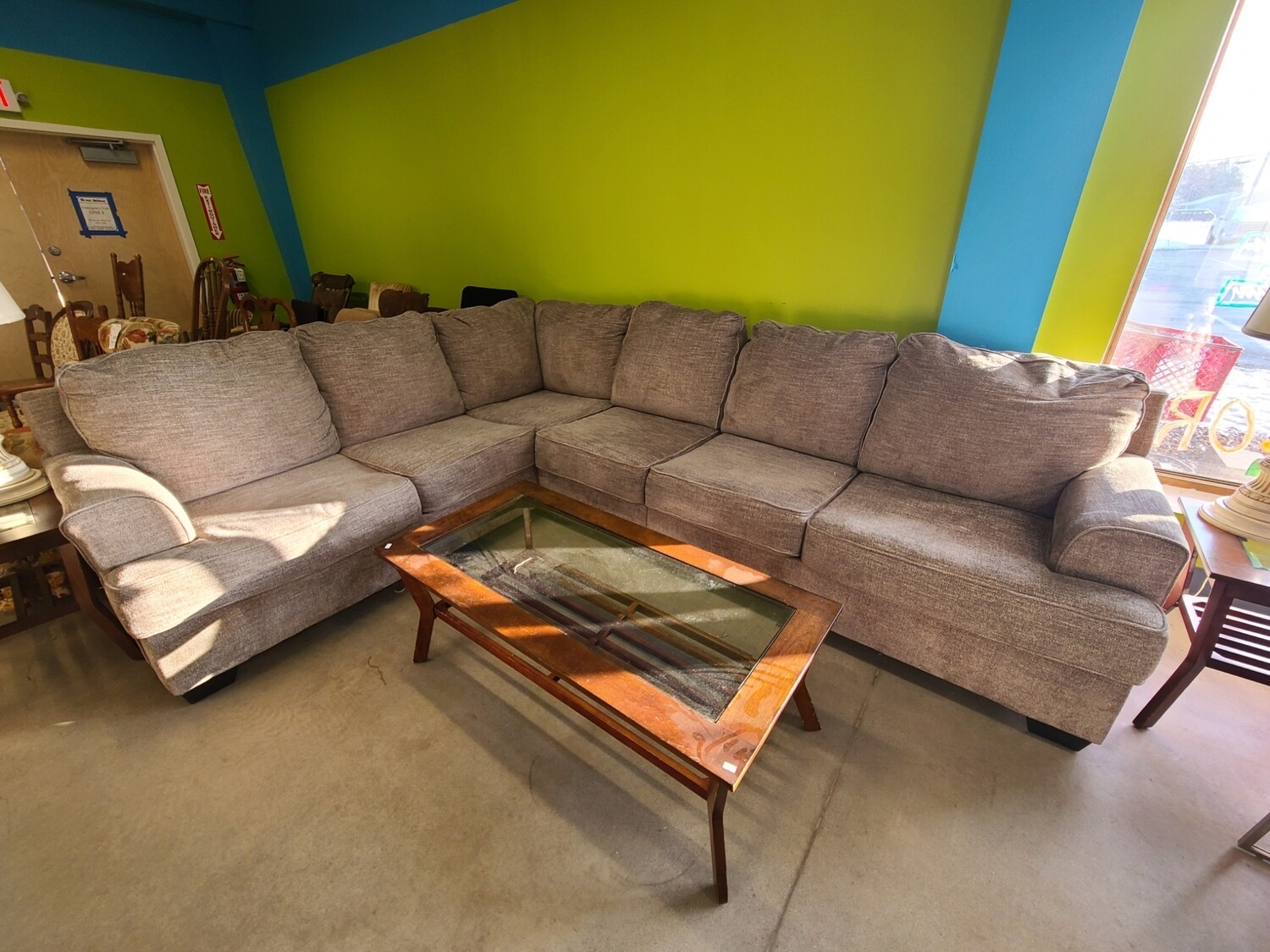 Ashley Furniture Gray Sectional w/ Ottoman