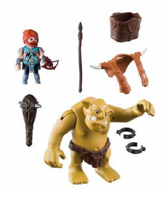 Giant Troll With Dwarf Fighter