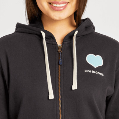Simply True Zip LIG Heart - Jet Black