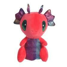 9" LIGHT UP SHIMMERY RED DRAGON