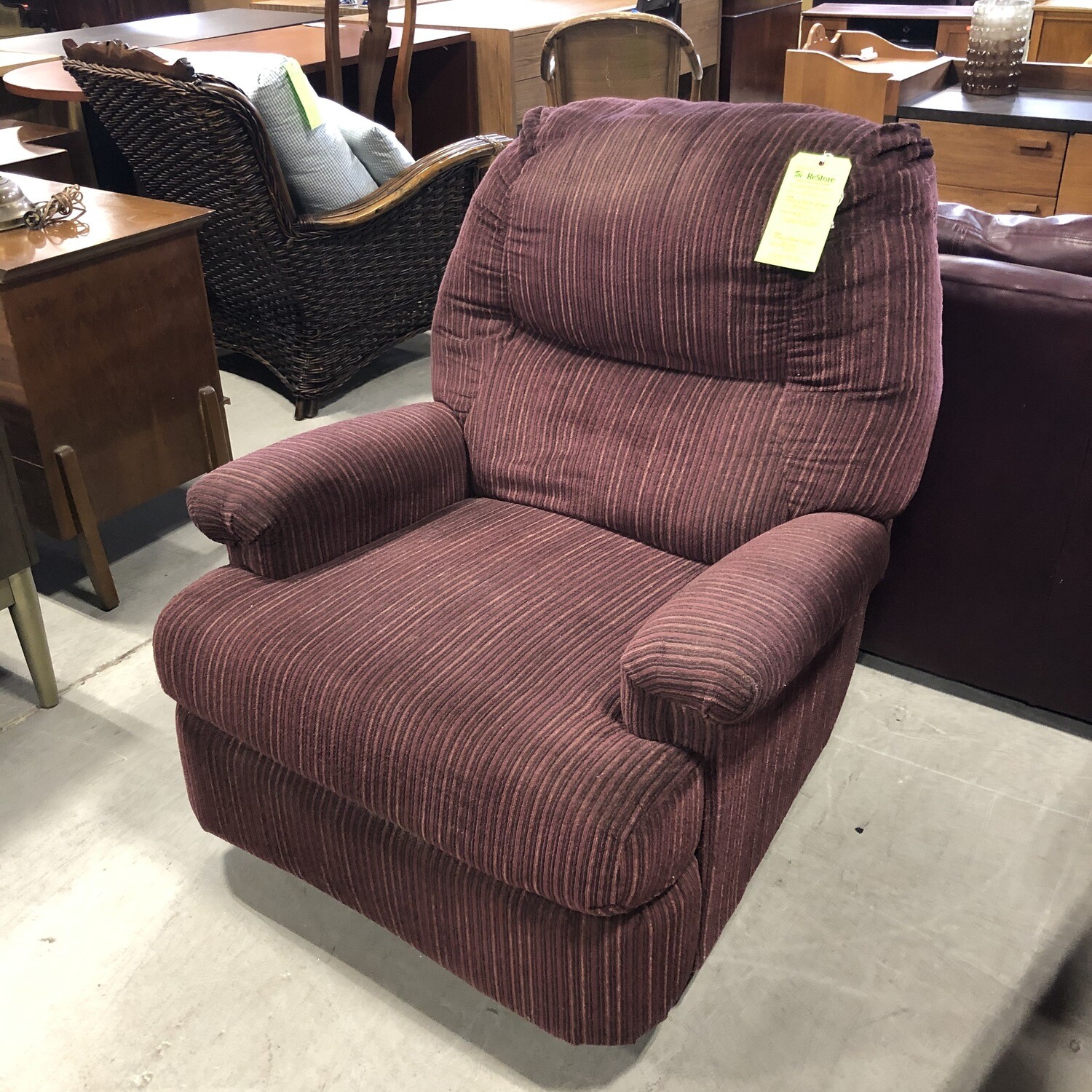 Purple and Black Striped Recliner