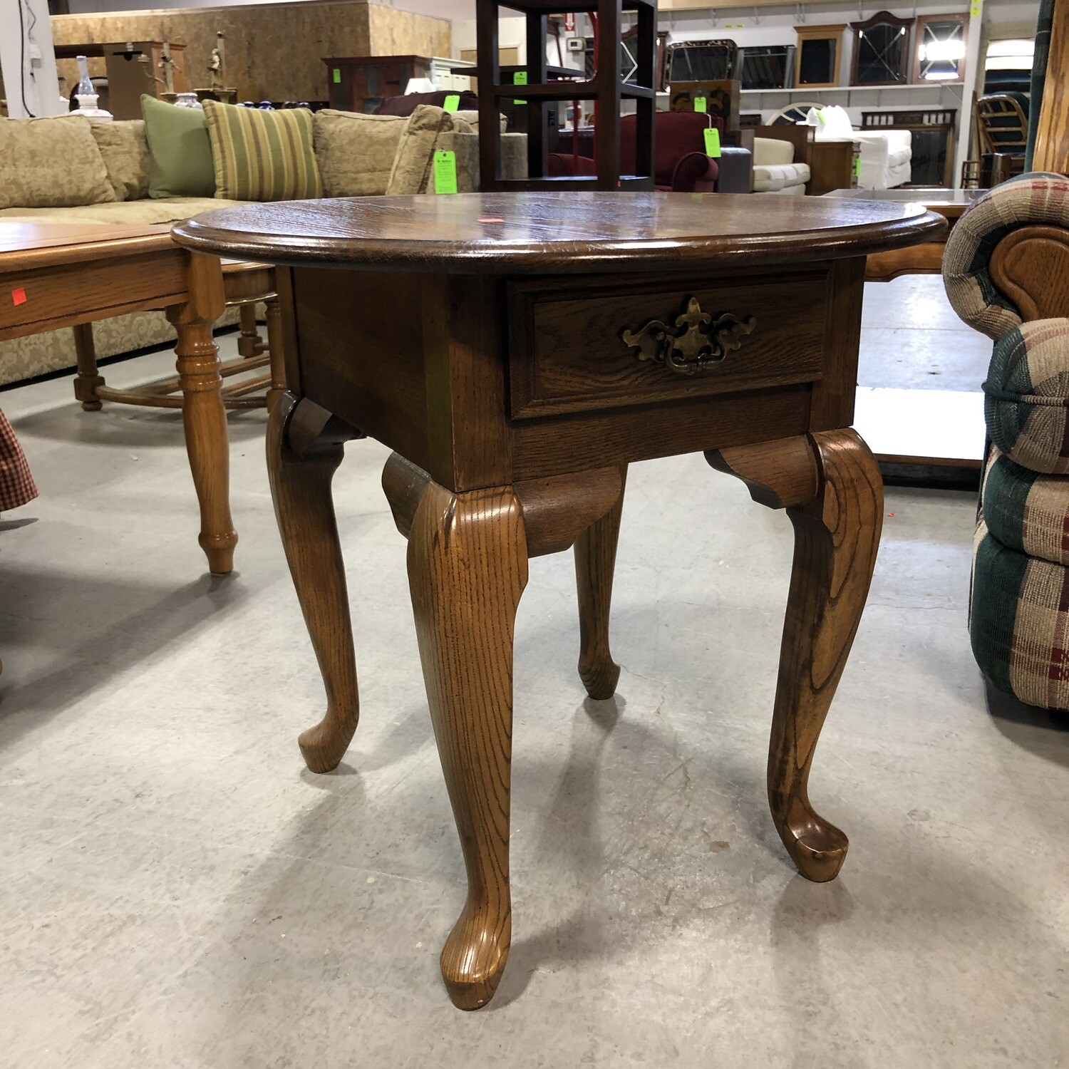 Oval Oak End Table