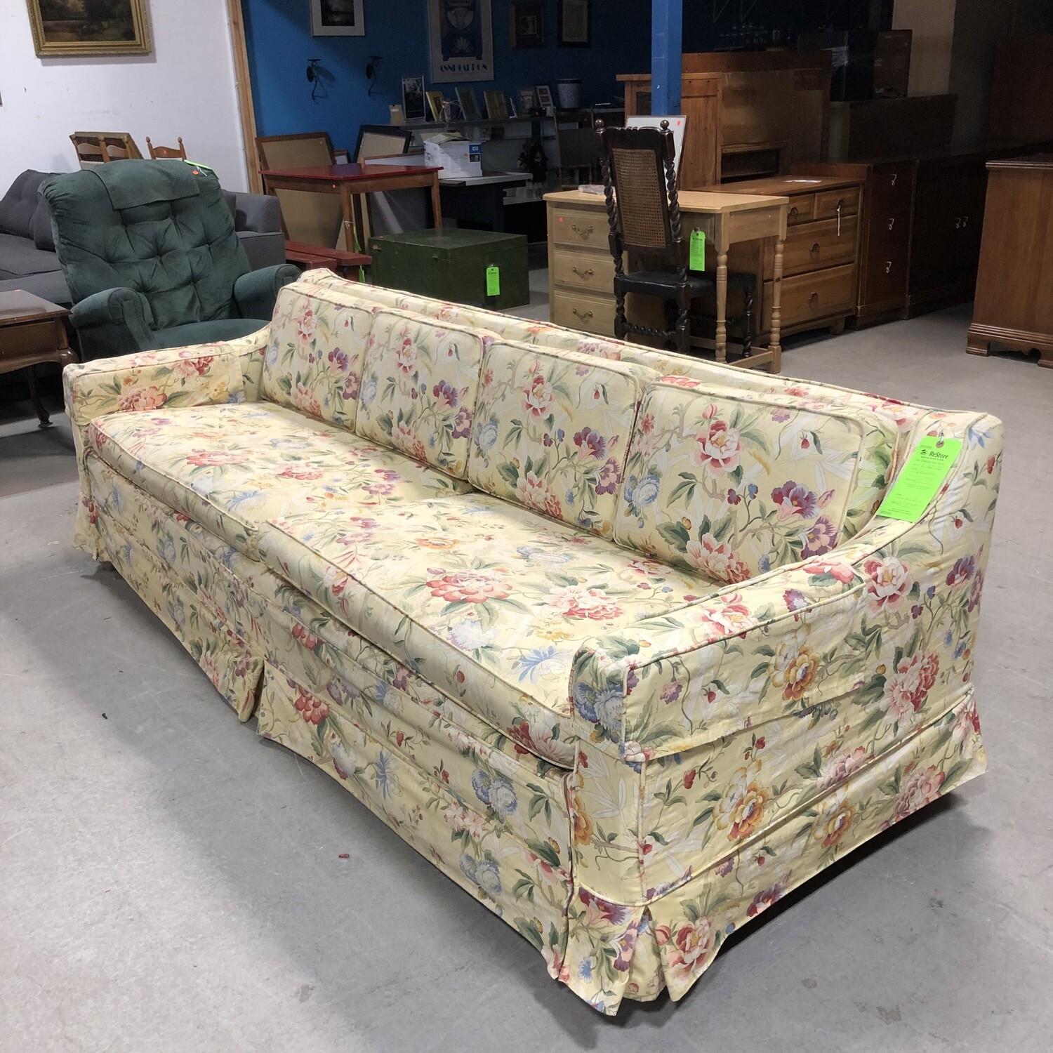 Vintage Yellow Floral Sofabed