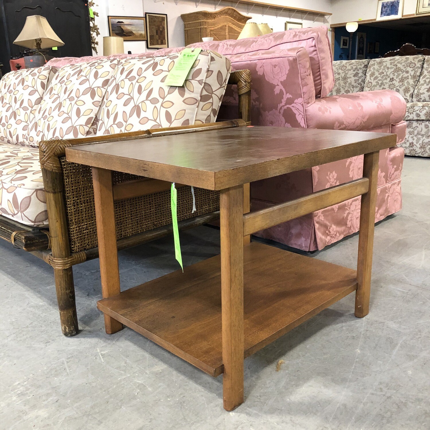 Vintage Brown Wooden End Table