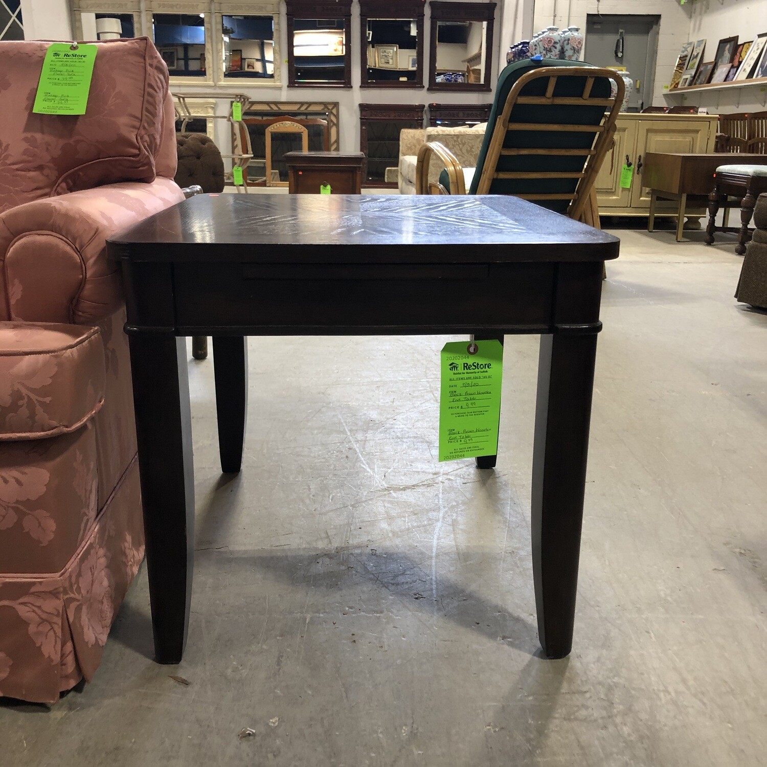 BlackBrown Wooden End Table