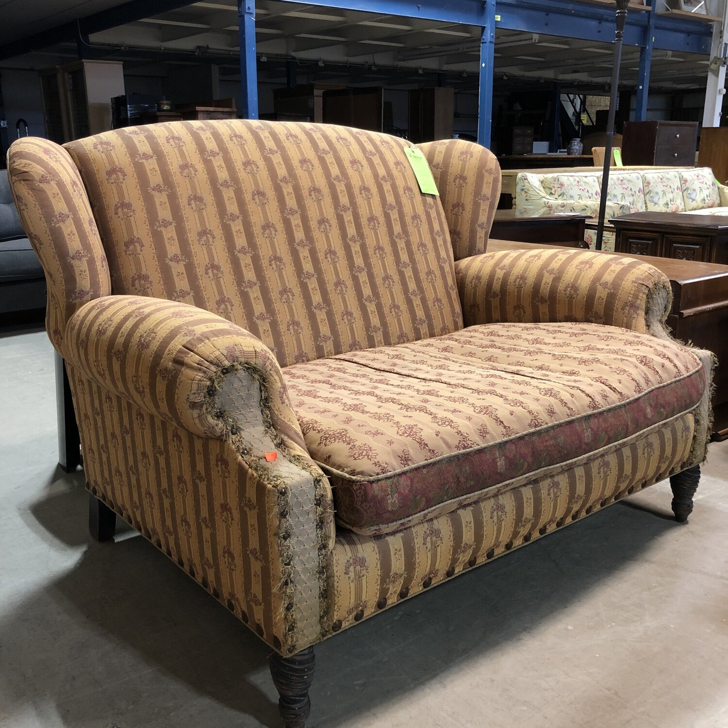 Oversized Floral Striped Armchair