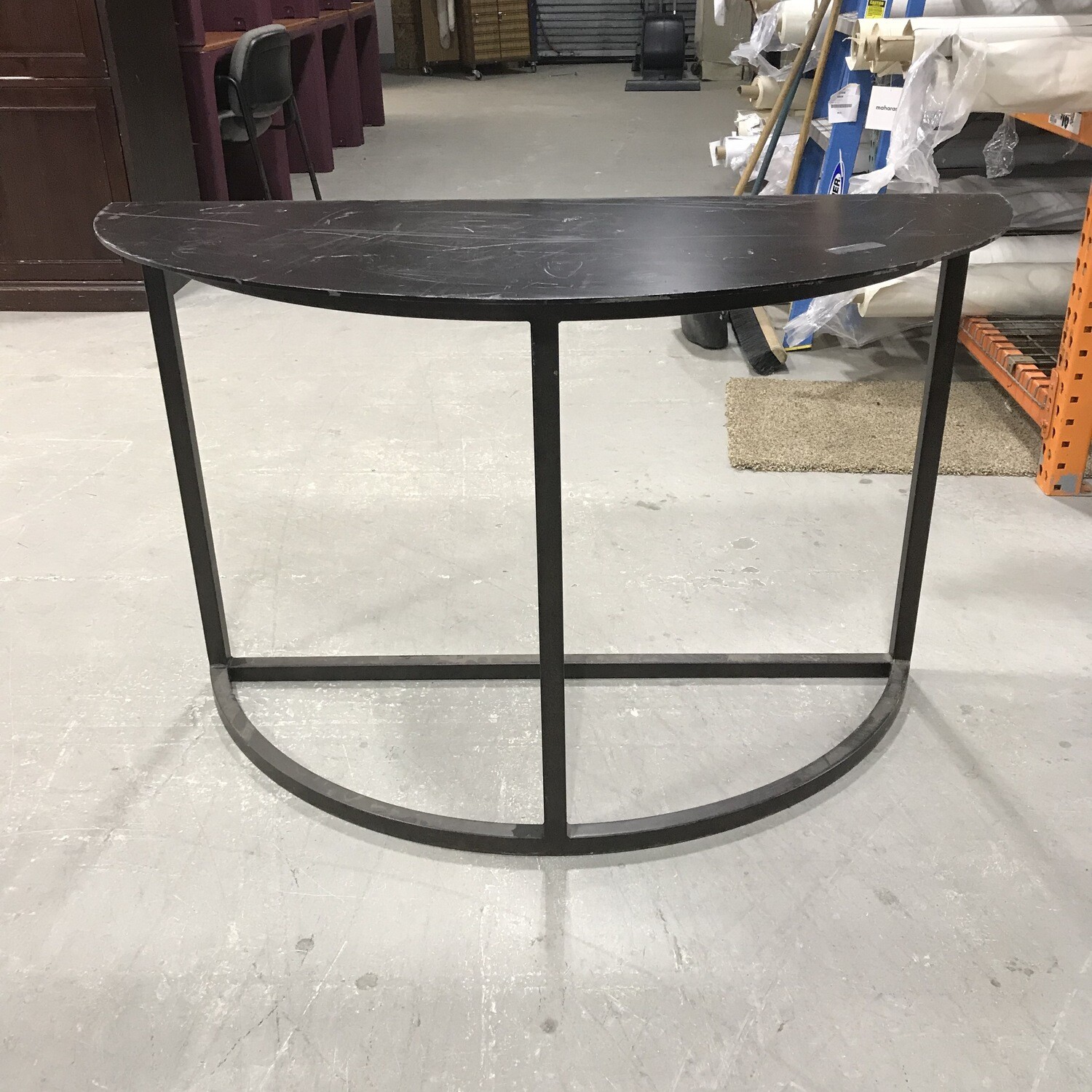 Metal Half Moon Console Table