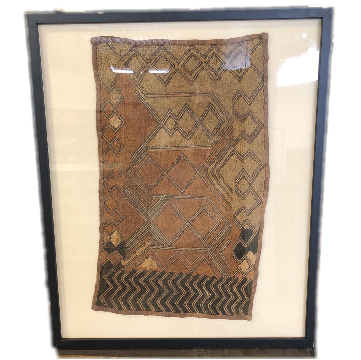 Antique Framed Kuba Cloth 2