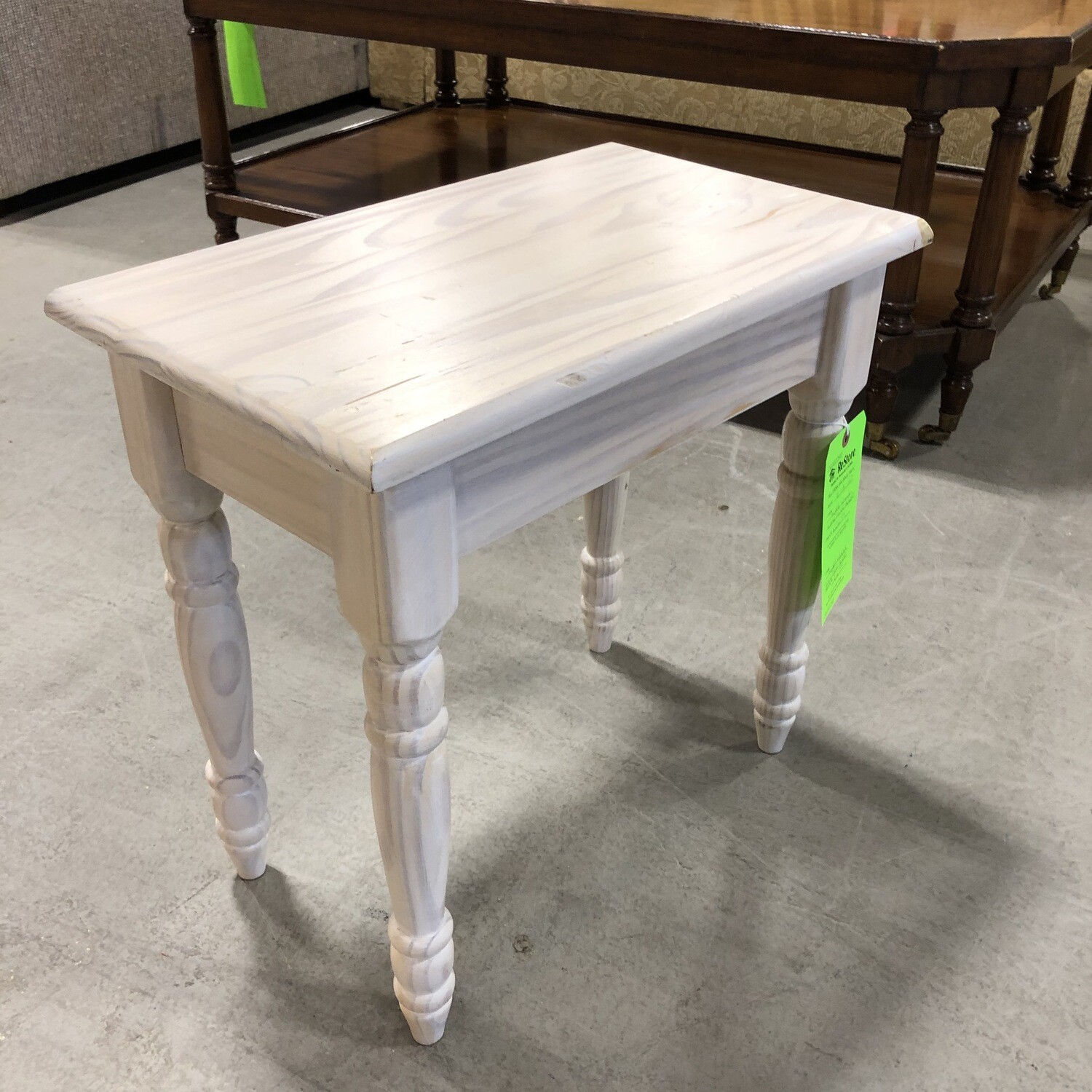 WhiteWashed Small Wooden Side Table