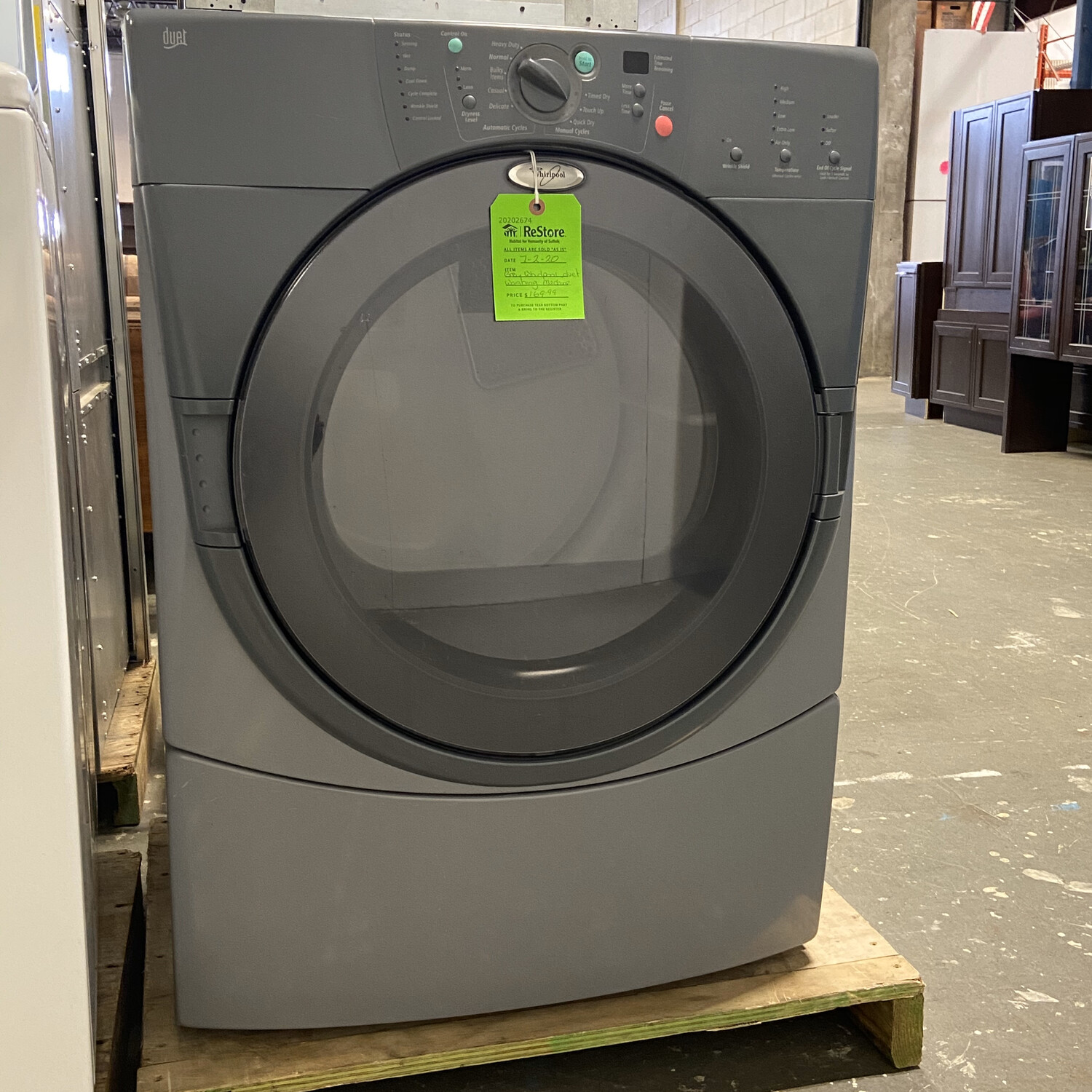 Grey Whirlpool Duet Dryer