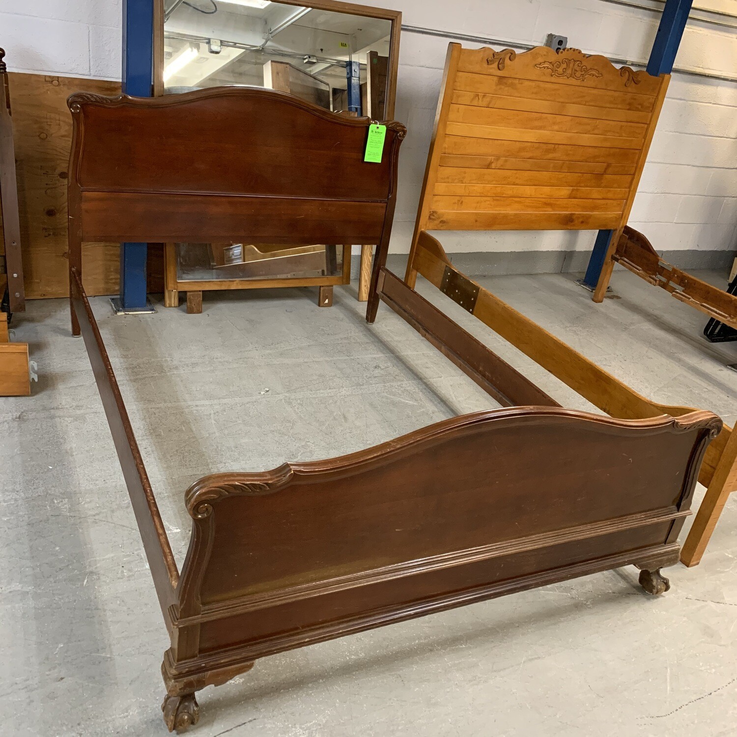 Full Size Cherry Bed Frame With Head & Footboard