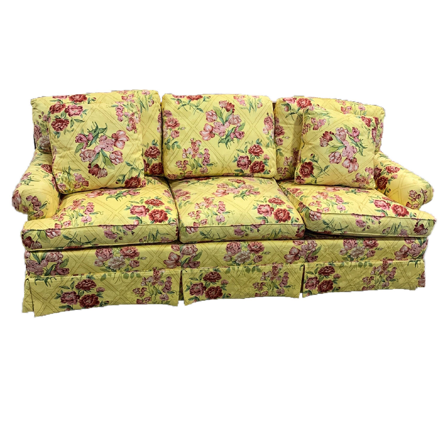 Yellow & Pink Floral Couch