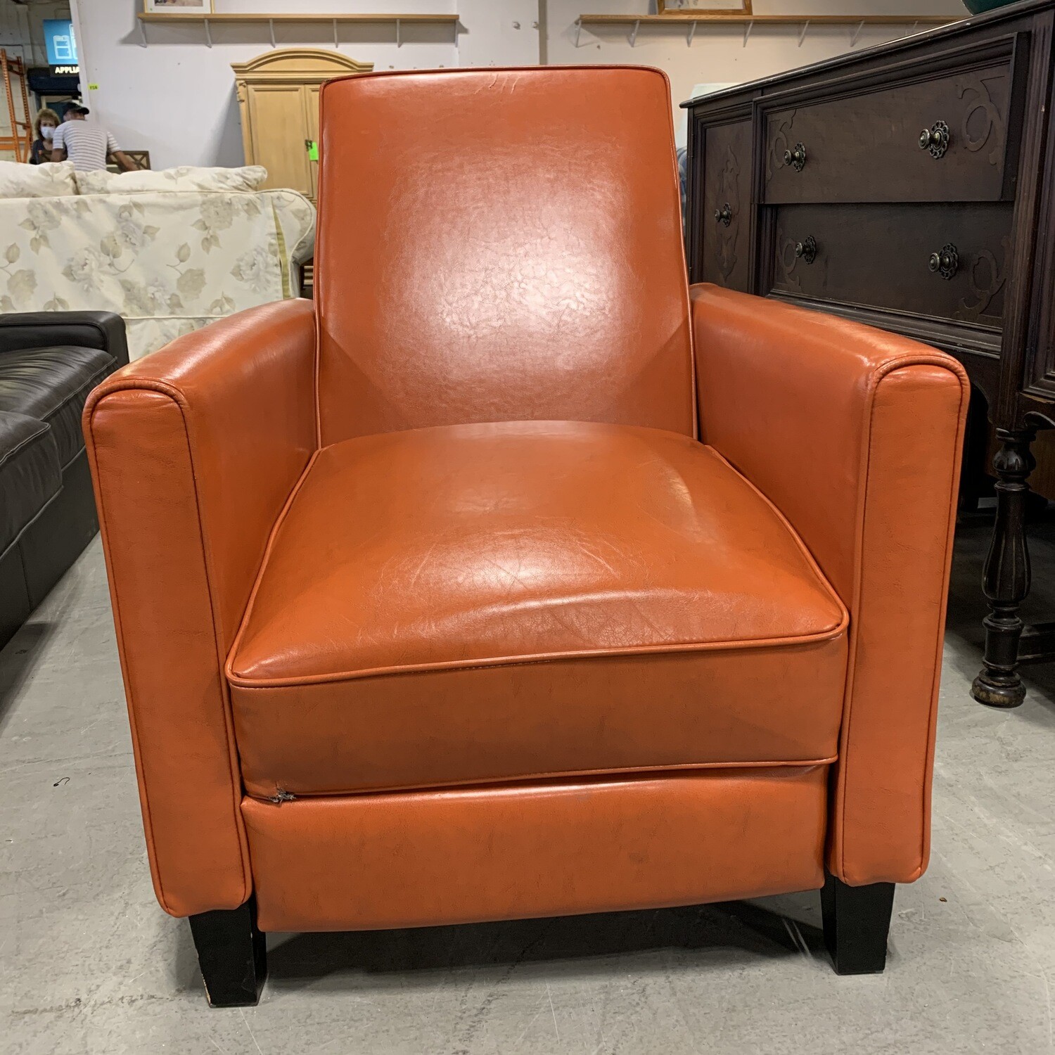 Noble House Orange Leather Recliner