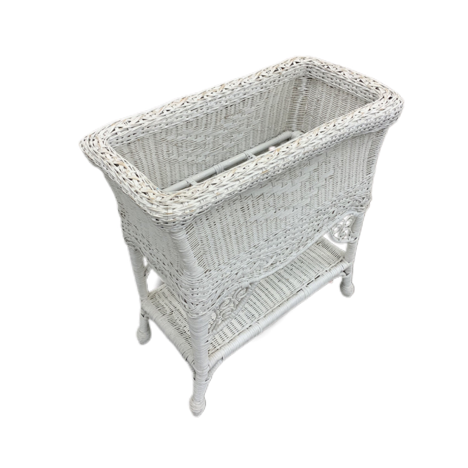 White Wicker Entry Basket