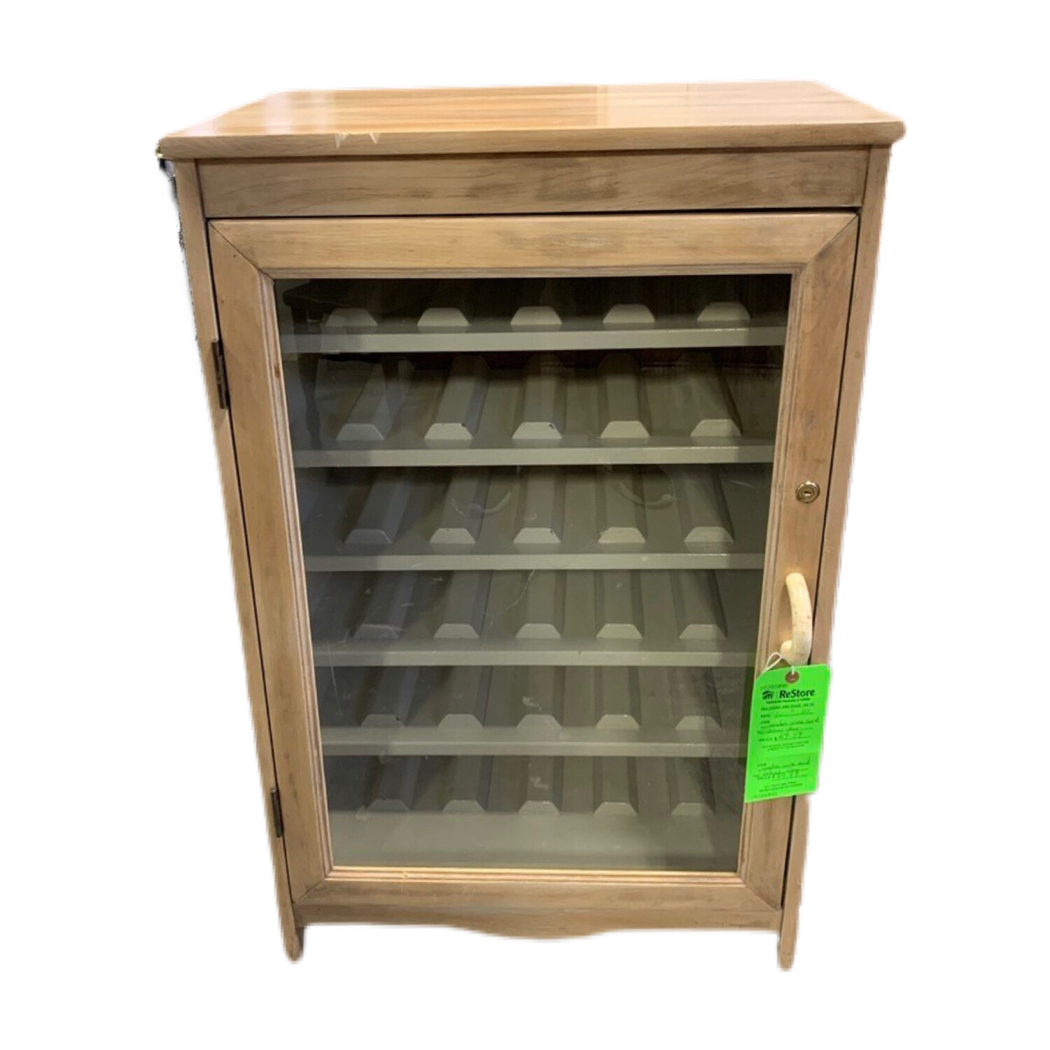 Wooden Wine Rack With Glass Door