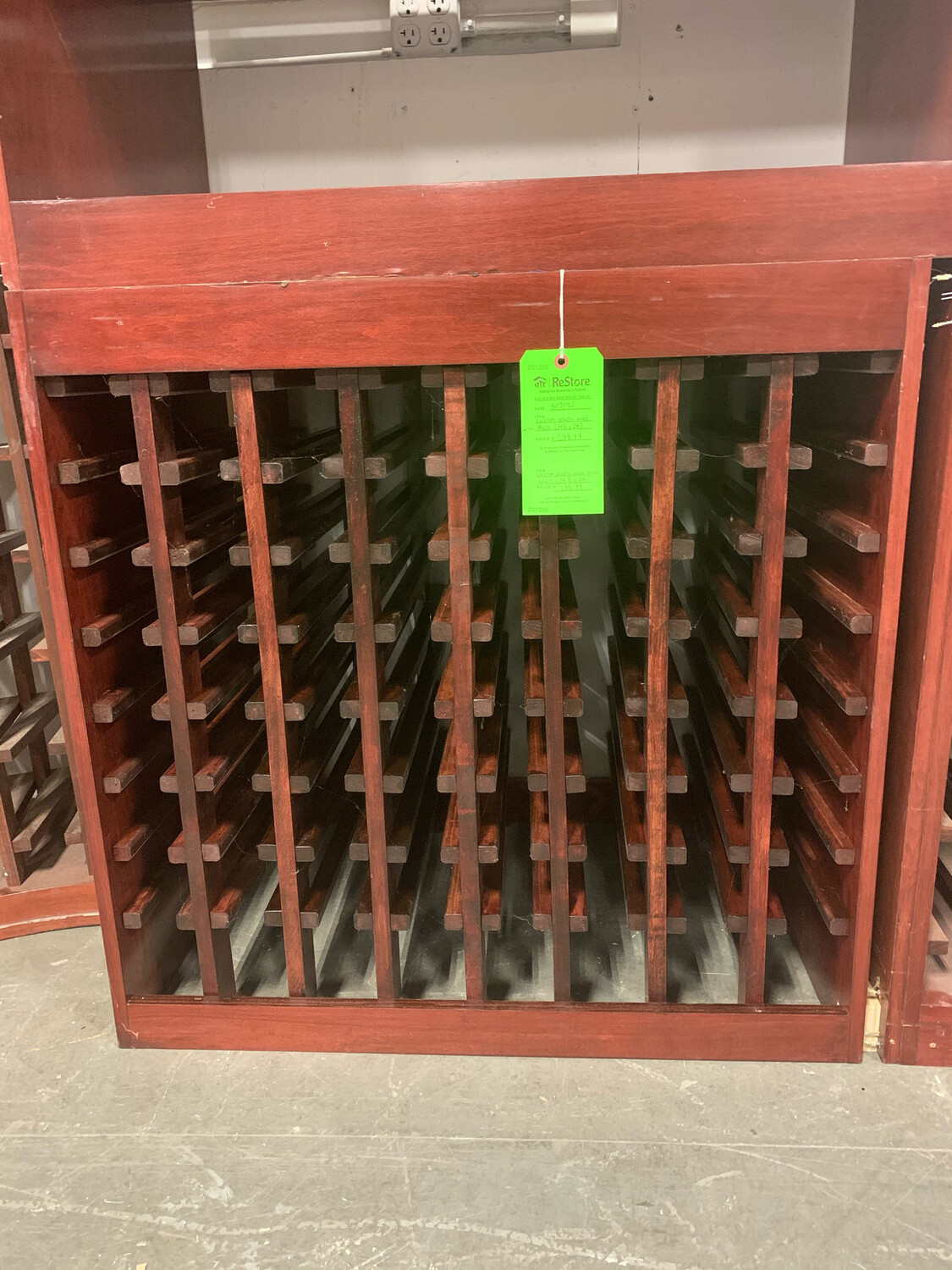 Custom Maple Wood Wine Rack 34 3/4" X 24"