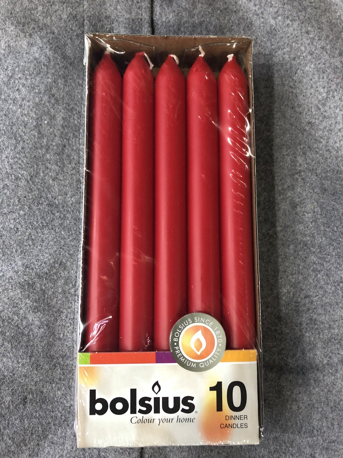 BOLSIUS Dinner Candles Red x 10