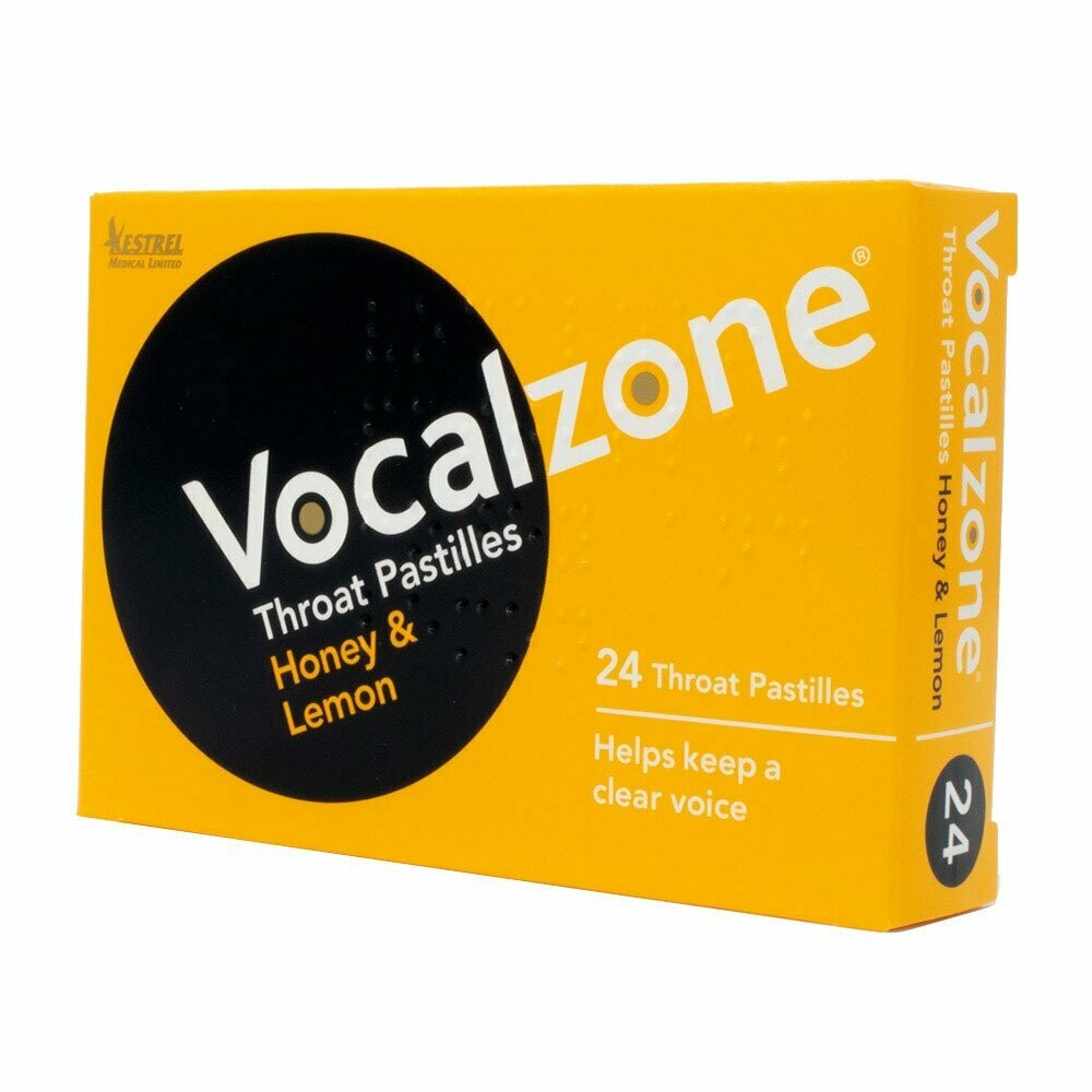 Vocalzone Throat Lozenges Honey Single pack (24 lozenges)