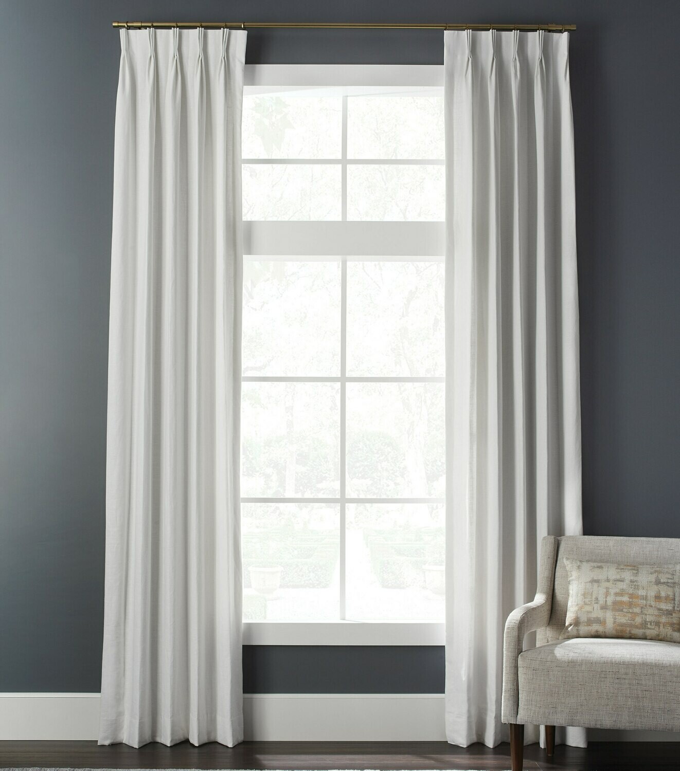 3 Finger Pinch Pleat Cottage Linen Drapes