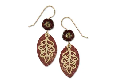 Adajio | GP Feather w/ Leaf &amp; Flower - Earrings | 7848