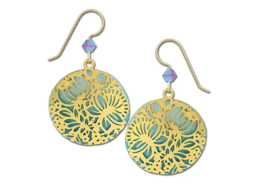 Adajio | GP Floral Design over Pale Blue - Earrings | 7911