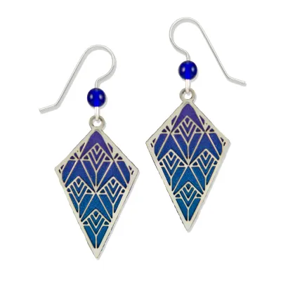 Adajio | Blue Geo-Tribal Diamond Drop - Earrings | 8131