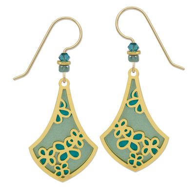Adajio | GP Flower Cutout Over Teal Flower Background - Earrings | 7949 Adajio | GP Flower Cutout Over Teal Flower Background - Earrings | 7949