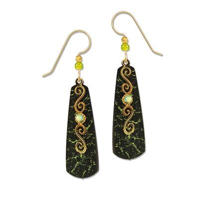 Adajio | GP Spiral Over Blk/Grn Rectangle - Earrings | 8087 