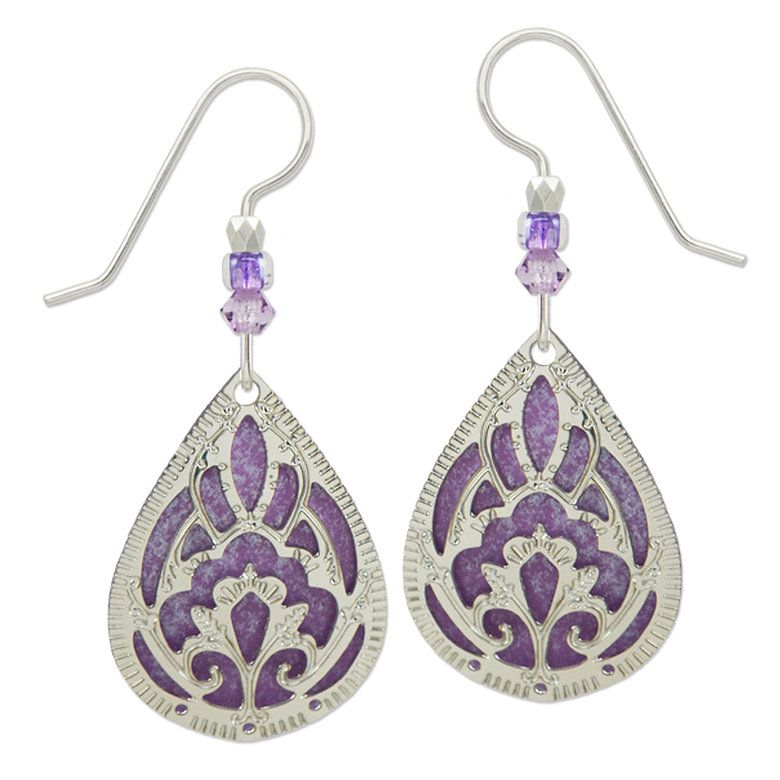 Adajio | IR Cutout Over Purple Teardrop - Earrings | 7938