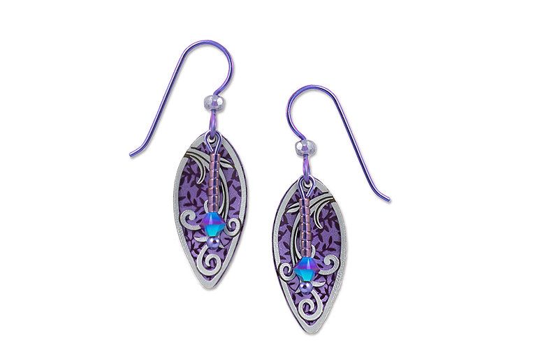 Adajio | Pointed Teardrop w/ Overlay &amp; Bead - Earrings | 7846