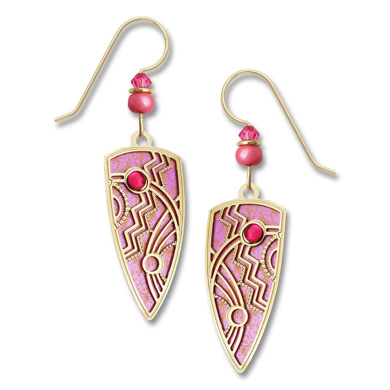 Adajio | Rose/Peach Shield w/ GP - Earrings | 7761 Adajio | Rose/Peach Shield w/ GP - Earrings | 7761