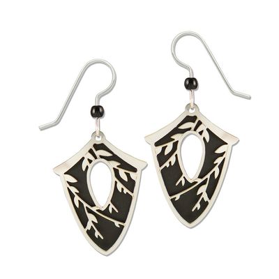 Adajio | SP Branches Over Blk Shield - Earrings | 8092 